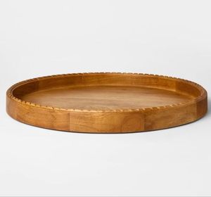 Plateau à dessert en bois avec poignée, plateau à nourriture rustique en bois antique avec poignées, plateau de rangement en bois pas cher - Product Image 5