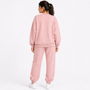 Women Brown Eco-Friendly Polyester/Cotton Pullover Tracksuit Set Oversized <b>Sweatshirt</b> Wide Leg Jogger Pants Front <b>Gym</b> Active - Product Image 5