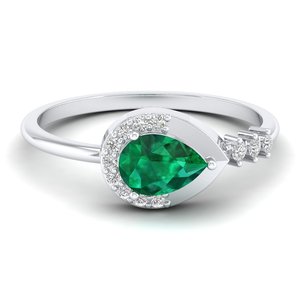 REYES Hip Hop 925 Sterling <b>Silver</b> Pear Cut 0.75 Carat <b>Emerald</b> Gemstone <b>Ring</b> Custom GRA Certified Moissanite Fine Jewelry - Product Image 1
