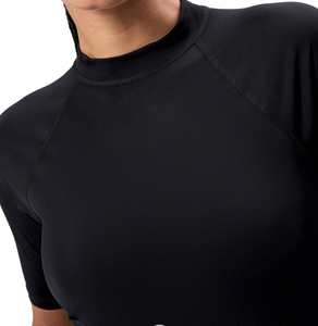 <b>Black</b> Digital Print UPF50+ Spandex/Polyester <b>Compression</b> Rash Guard <b>Shirt</b> Full Sleeves 220g Unisex Low MOQ Seamless Fusing OEM - Product Image 4