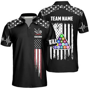 Maillot de billard personnalisé pour homme, sublimation imprimée, séchage rapide, respirant, grandes tailles, Spandex/Polyester - Product Image 1