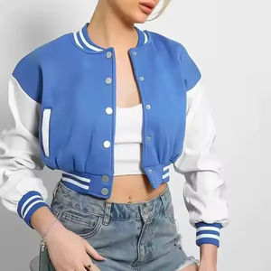 Chaqueta Varsity Corta de Invierno con Diseño Personalizado, Estilo Urbano para Mujer, Nueva Colección, Ropa Urbana Moderna, Venta al Por Mayor - Product Image 1