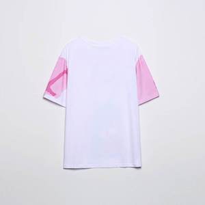 Camiseta estampada para mujer con gráfico de chica de verano, corte holgado, cuello redondo, manga corta, top informal de algodón - Product Image 2