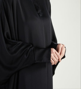 Wholesale Modest Dubai Beaded Sequined Long Sleeve <b>Abaya</b> Muslim Traditional Handmade <b>Wedding</b> Women Polyester Breathable V Neck - Product Image 5