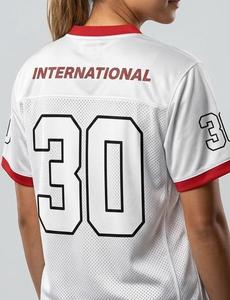 เสื้อฟุตบอลตาข่ายสีขาวสำหรับผู้หญิง คอวี แขนสั้น เบอร์ 30 พิมพ์ลายแบบซับลิเมชั่น ระบายอากาศได้ดี ทรงปกติ เหมาะสำหรับทุกฤดูกาล - Product Image 3