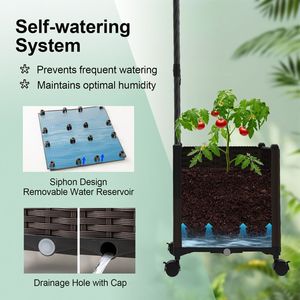 Arco da Giardino con Ruote Bloccabili e 2 Fioriere, 2 Metri, Elegante Recinzione e Cancello - Product Image 6