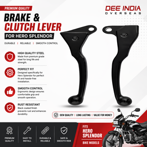 Ensemble de leviers de frein et d'embrayage Hero Splendor |   Paire de leviers de moto |   Pièce de rechange en métal durable - Product Image 3