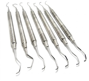Instruments chirurgicaux dentaires en acier inoxydable avec poignée moletée, manuels, classe I, couleur argent - Product Image 3