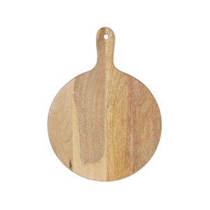 Tabla de servir redonda de madera de acacia natural de alta calidad con asa, tabla de cortar de madera para pizza, para uso en cocina y restaurante. - Product Image 6