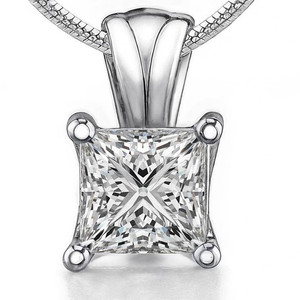 Luxury Yellow Princess Cut Lab Grown Diamond Pendant for Women 10K 14K 18K Solid Gold Halo <b>Necklace</b> Fine Jewelry Wedding Gift - Product Image 2