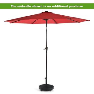 Support de base d'ombrelle de patio robuste de 50 lb en résine style osier avec roues pour ombrelles et bases de patio très résistantes - Product Image 5
