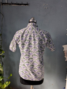 เสื้อเชิ้ตผู้ชายแขนสั้นพิมพ์ลายดอกไม้ผ้าฝ้ายลำลองคอปกสไตล์ฤดูร้อน - Product Image 5