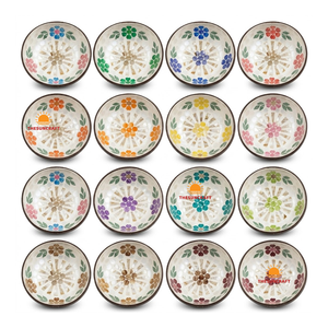 Wholesale High Quality Vietnam Mother of Pearl Flower Design Natural Coconut Shell Bowls Eco-Friendly Lacquer Home Decoration - Product Image 1