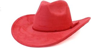 <b>Western</b> Cowboy <b>Hat</b> for Women Men Classic Fedora <b>Hats</b> Wide Brim Suede Cowboy <b>Hat</b> for Women with Buckle Belt - Product Image 6