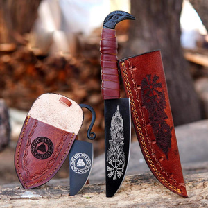Medieval Style Hand Forged Antique Medieval Knife High Carbon Steel Kitchen Viking Knife with Protected Cover Retail Knife - Product Image 5