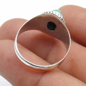 Natural <b>Turquoise</b> Gemstone <b>Ring</b> Crafted From 925 Sterling Silver Wedding Cocktail <b>Ring</b> Wholesale Factory Price Bohemian Jewelry - Product Image 3