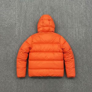 Nueva Chaqueta Acolchada con Capucha para Hombre, Color Naranja, con Estampado de Logotipo de Llama, Cierre de Cremallera Resistente al Viento, Relleno de Poliéster, Informal, para Invierno - Product Image 5