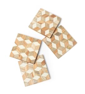 Wood White Rhombus String <b>Coasters</b> for Dining Table Handmade Cup <b>Coasters</b> for Coffee Mugs Tea Cups <b>Beer</b> Cans Water Glasses - Product Image 5