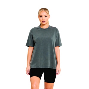 Impression personnalisée unisexe vierge femmes respirant t-shirt fabricant OEM approvisionnement goutte épaule 220g 100% coton t-shirts surdimensionnés - Product Image 1