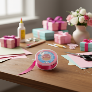 ริบบิ้นผ้าซาตินสีชมพูฟูเชีย 2.5 ม. 25 หลา D15 - Product Image 2