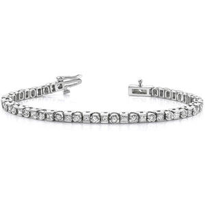 Bracelet tennis en or 18 carats avec diamants de laboratoire taille ronde et taille princesse - Product Image 1
