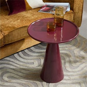 Table basse ronde moderne en métal avec plateau émaillé, table d'appoint sur piétement, mobilier de luxe pour salon, vente en gros, table de décoration pour hôtel - Product Image 1