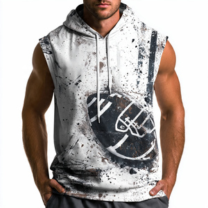 Haut à capuche de football imprimé sans manches pour adultes et jeunes, pull de football par sublimation pour hommes - Product Image 5