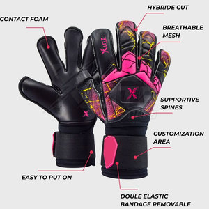 Factory Made Football Soccer Match Goalkeeper Training <b>Gloves</b> <b>Latex</b> Grip Palm With Wrist Strap For Men Youth Practice - Product Image 3