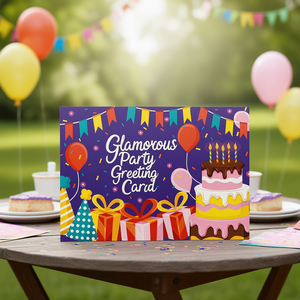 Glamorous Party Cake <b>Popup</b> Greeting <b>Card</b> - Product Image 3