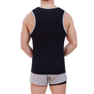 Camiseta sin Mangas para Hombre, Cómoda, con Logotipo Personalizado, Paneles Horizontales, 100% Algodón, Transpirable, de Secado Rápido, Estilo Urbano, Cuello Redondo - Product Image 2