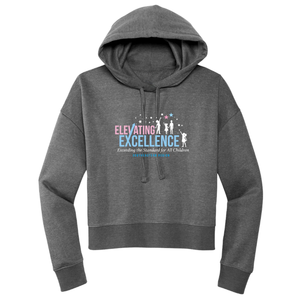 Hoodie court en molleton gris chiné foncé, élégant et décontracté, en mélange de coton doux, à manches longues, pour un usage quotidien - Product Image 1