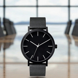 Nouvelle montre à quartz de luxe pour homme 2025 |   Pointeur antique |   Boîtier en acier inoxydable |   Bracelet en cuir résistant à l'eau 50 bars |   Date du match sportif - Product Image 1