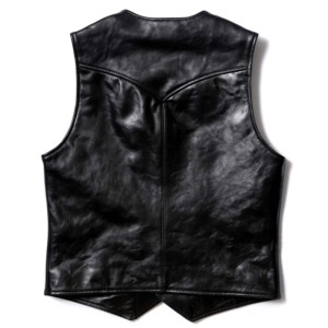 Veste en cuir véritable noire pour homme, col en V, simple boutonnage, coupe ajustée, veste formelle - Product Image 3