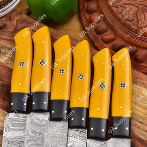 Cuchillos para carne de acero de Damasco multifuncionales, afilados, para barbacoa al aire libre y uso diario, con mango de resina, forjados, personalizables OEM/ODM - Product Image 6