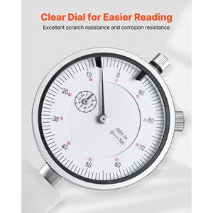 Micrometro di Precisione Easy-T per Misurazioni in Metallo con Intervallo di Misurazione di 0,22 Pollici, Risoluzione di 0,001 Pollici, 4 Incudini, 6 Barre Standard - Product Image 3