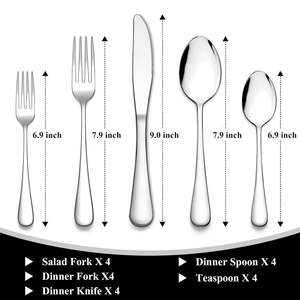 Ensemble de Couverts Artisanaux en Acier Inoxydable Écologique et Durable, Série Compagnon des Repas Forgé, Durable pour Grandes Occasions, Simple - Product Image 2