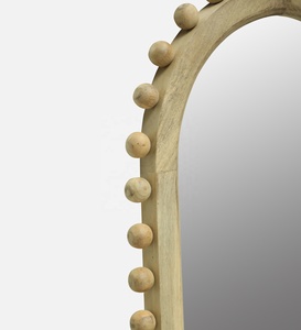 Espejo Contemporáneo de Madera Maciza con Forma Ovalada para Sala de Estar, Hoteles, Restaurantes, Villas y Dormitorios - Product Image 4
