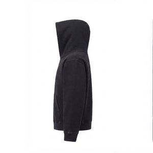 Nouveau sweat-shirt à capuche zippé noir pour homme en coton French Terry, coupe classique, décontracté, pour l'automne, avec logo brodé et poche avant. - Product Image 5