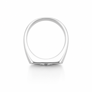 925 Sterling <b>Silver</b> Diamond <b>Mens</b> Signet <b>Ring</b> High Polish Octagon Design Wedding Party Daily Wear Gift Jewelry Band - Product Image 5