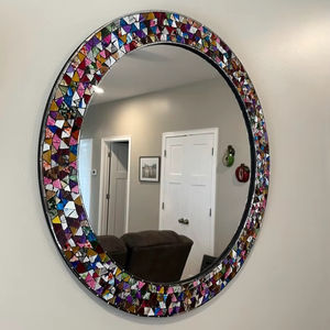 Modern Custom Ceramic Wall <b>Tile</b> Stone <b>Mosaic</b> <b>Mirror</b> Decorative Framed Glass Wall <b>Mirror</b> Metal Frame for Home Hotel Ramadan - Product Image 1