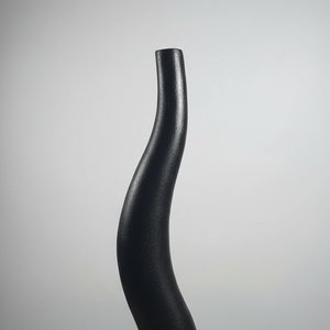 Modern Curved <b>Matte</b> Black Metal Flower Vase Elegant S-Shape Handcrafted Home Decor <b>Table</b> Centerpiece Single Unit Only - Product Image 5