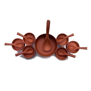 Handcrafted Handmade Eco-Friendly Biodegradable Lightweight Heat Resistant Country Style Terracotta Camping Soup Bowl <b>Set</b> SwamiG - Product Image 2