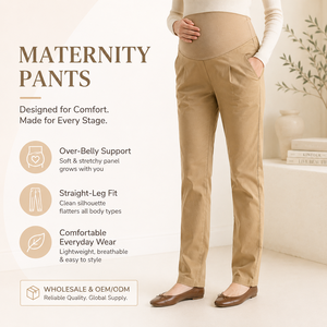 <span class=keywords><strong>Pantalon</strong></span> de <span class=keywords><strong>grossesse</strong></span> décontracté en coton à jambe droite, coupe <span class=keywords><strong>ample</strong></span>, pour la maternité (ventre en haut) - Vente en gros - Product Image 1