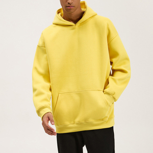 OEM High Quality Cotton Regular Fit Solid Front Logo <b>Thick</b> <b>Fleece</b> Drop Shoulder Pullover Custom Men Hoodies Manufacturer - Product Image 1