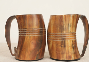Mug à boire artisanal REHMAN CRAFT en corne naturelle, style rustique vintage, écologique, verre à bière, pour mariage, usage domestique - Product Image 2