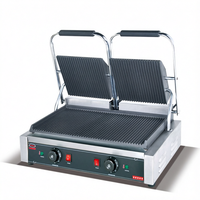 Grill Panini Électrique Numérique Double Plaque en Acier Inoxydable Haute Performance pour Cuisine Professionnelle et Domestique, Prêt à l'emploi