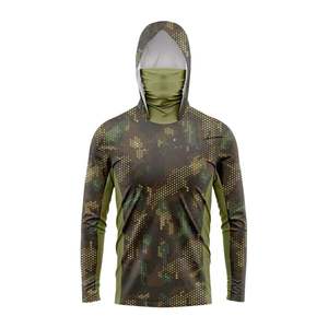 Men Long Sleeve Gradient Color Hooded <b>UV</b> <b>Protection</b> Fishing Shirt Polyester Sublimation Print Pullover Anti-<b>Uv</b> Performance Top - Product Image 2