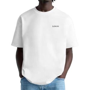Camiseta de hombro caído de gran tamaño de alta calidad para hombres personalizada de manga corta de peso pesado suelta transpirable - Product Image 1