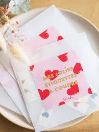 Étiquettes de vêtements brodées carrées avec motif cœur et fleur, rouge, bleu, noir, en coton, découpées au laser, lavables pour vêtements et chaussures - Product Image 6