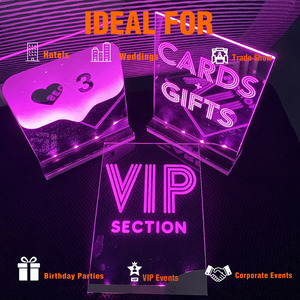 Custom LED Light Up Table Number Premium Acrylic <b>Wedding</b> Table Sign <b>Card</b> for Restaurant Hotel Rechargeable OEM Factory - Product Image 5
